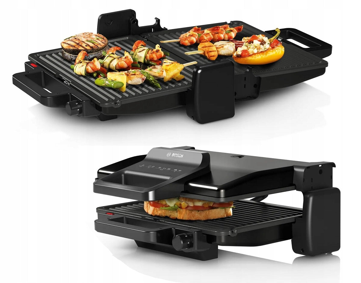Electric folding grill Bosch TCG3323 contact 2000W Removable plates Brand Bosch