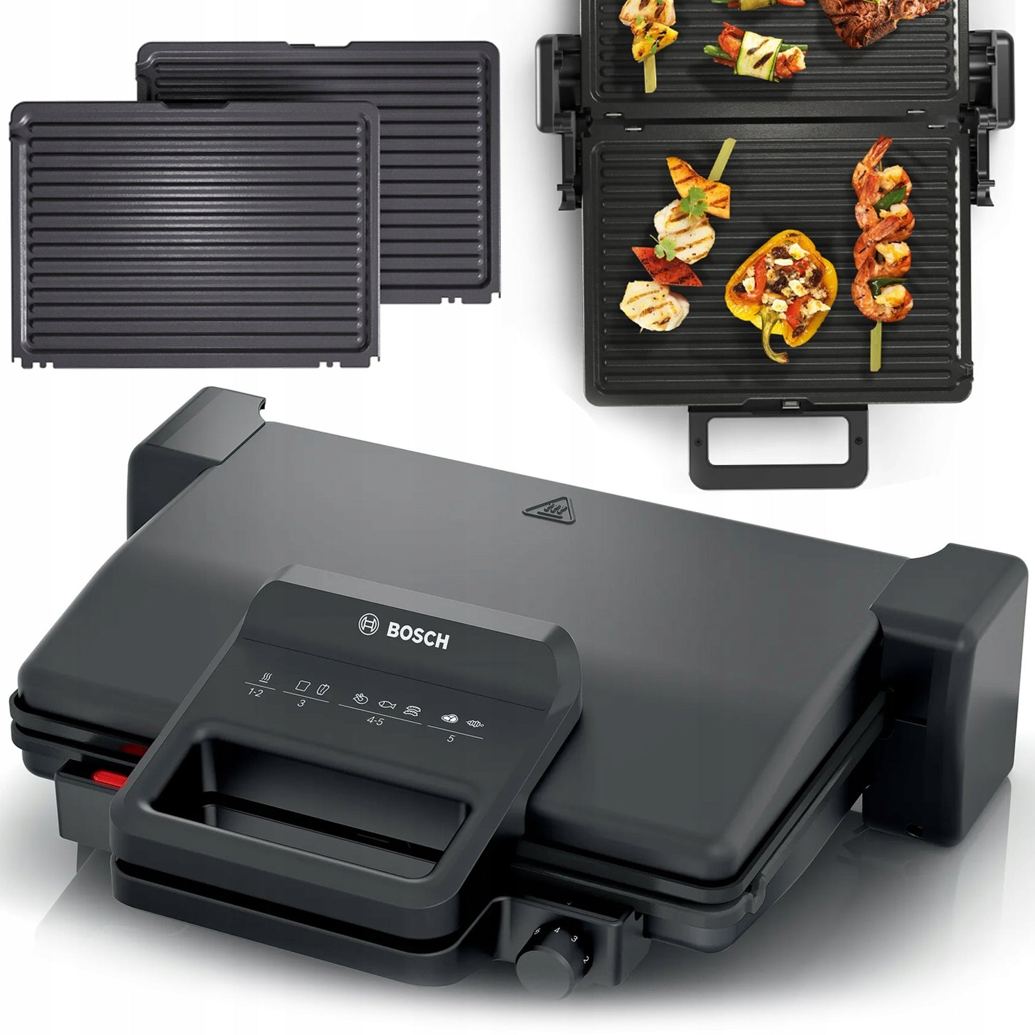 Electric folding grill Bosch TCG3323 contact 2000W Removable plates
