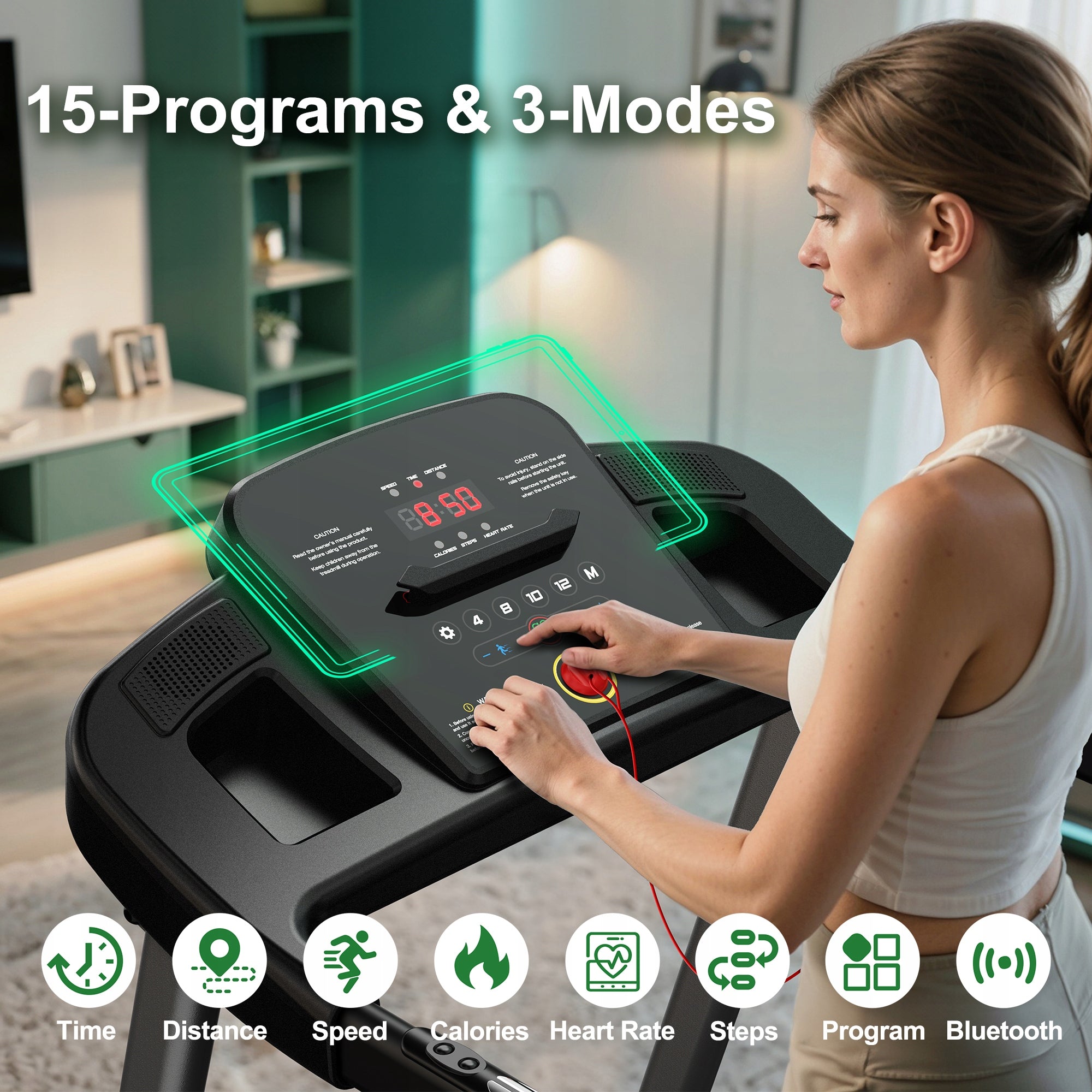 Electric folding treadmill 1-12 km/h, 3 levels of inclination, Bluetooth Model other