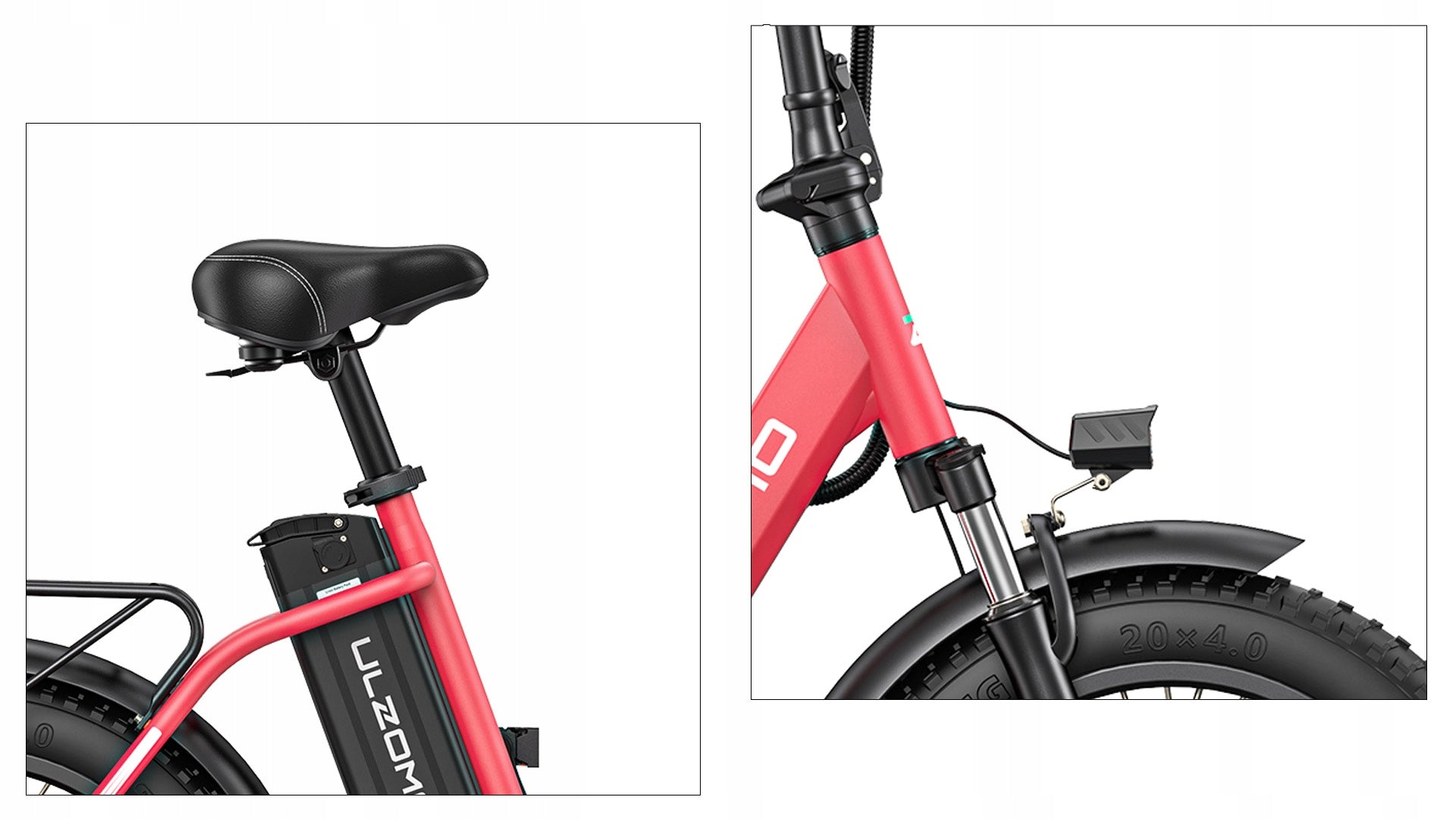 Electric folding vehicle 20" 89km 25km/h 350W 36V ULZOMO DOLPHIN Pink Batteries included no