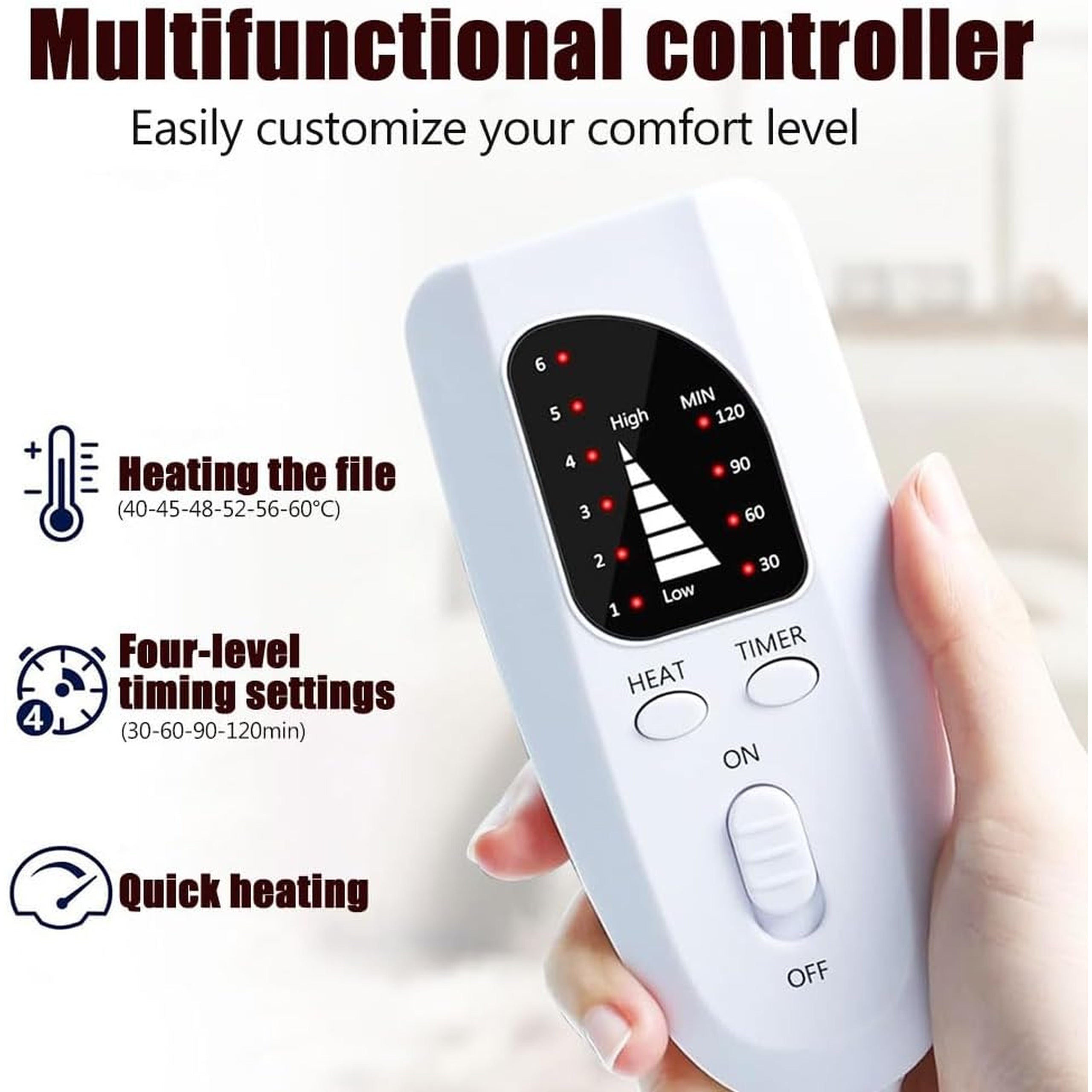 Electric foot warmer with remote control 6 temp. automatic shutdown fast Medical device type accessories for a medical device or a product without an intended medical purpose