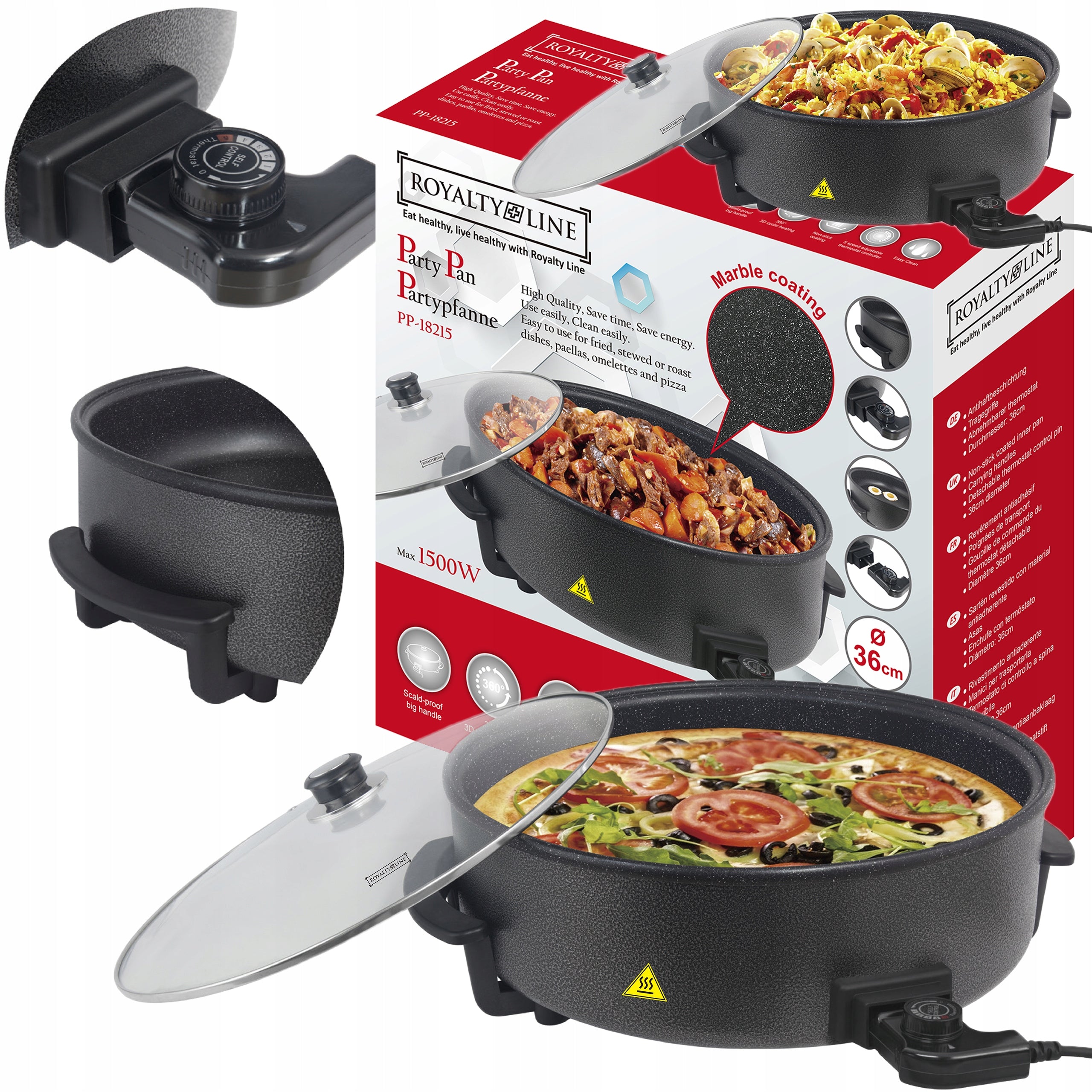 Electric frying pan Royalty Line XXL 42 cm 1500 W non-stick Manufacturer code 5407004748979