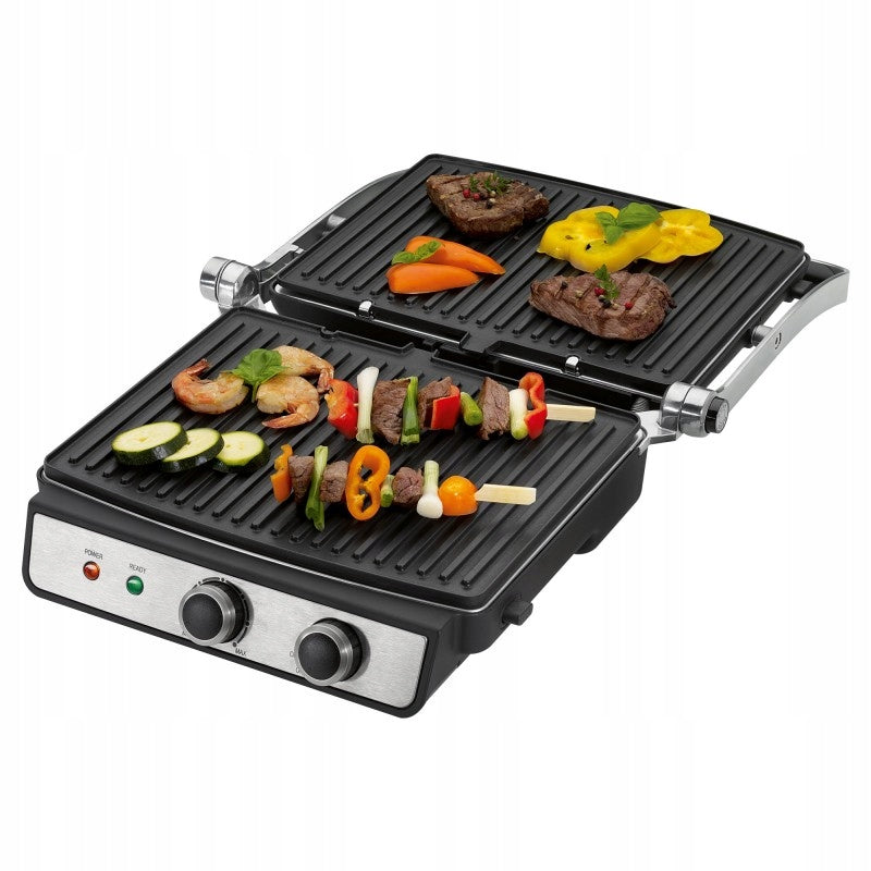 Electric grill Profi Cook contact folding silver 2000 W Packaging status original