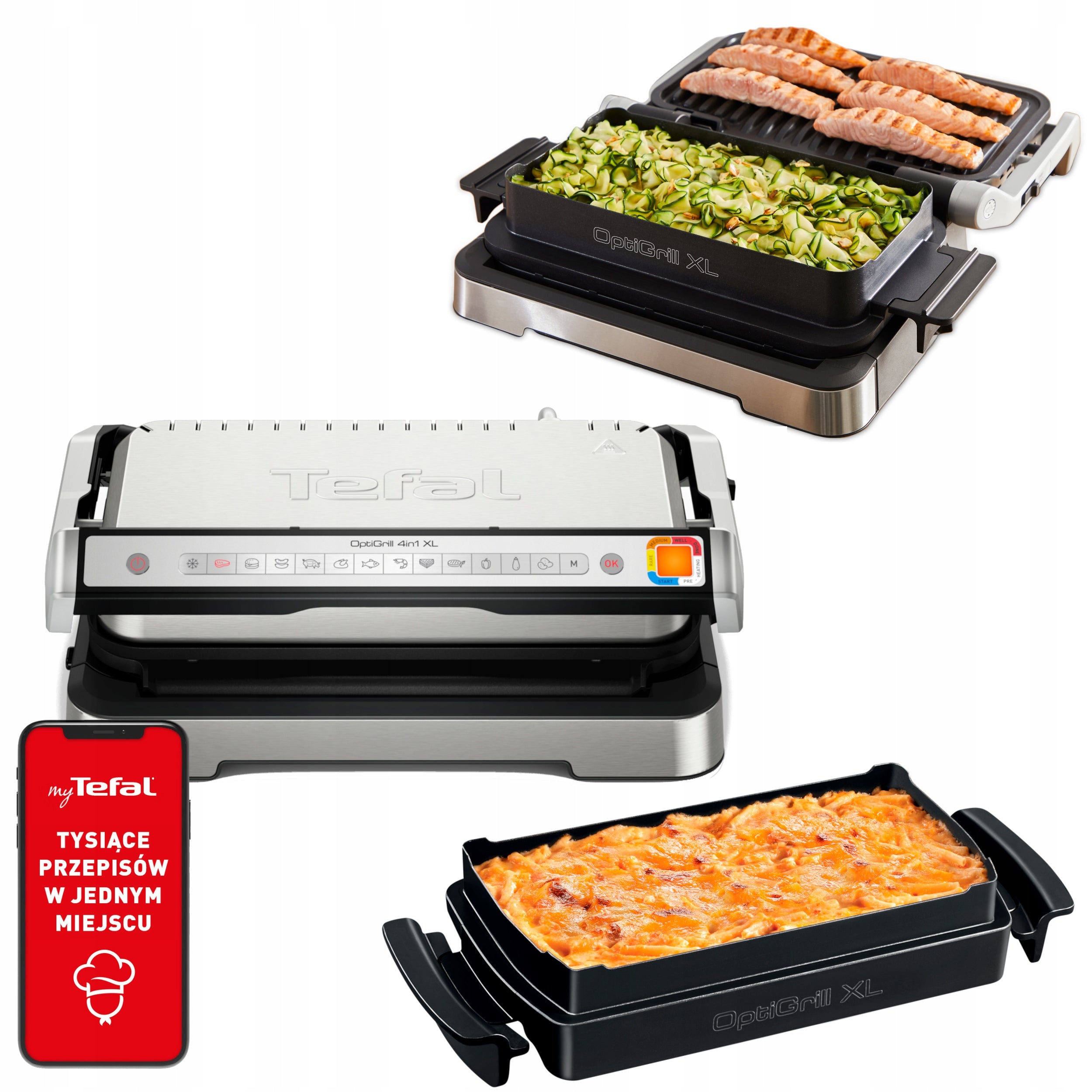 Electric grill TEFAL OptiGrill XL GC784D30 4w1 2200W folding/folding