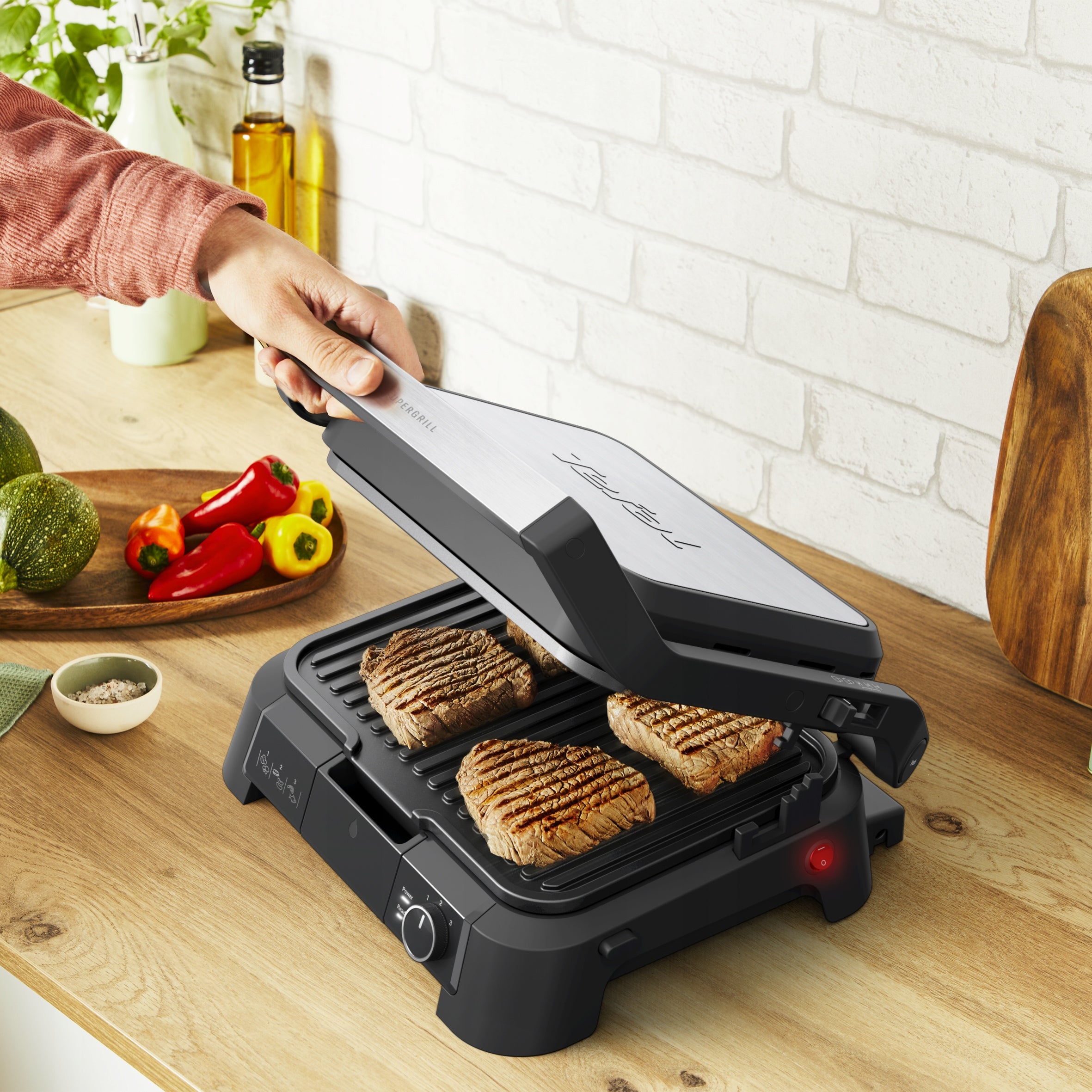 Electric grill TEFAL SuperGrill 3in1 GC510DE0 panini toaster oven 2000W Brand Tefal