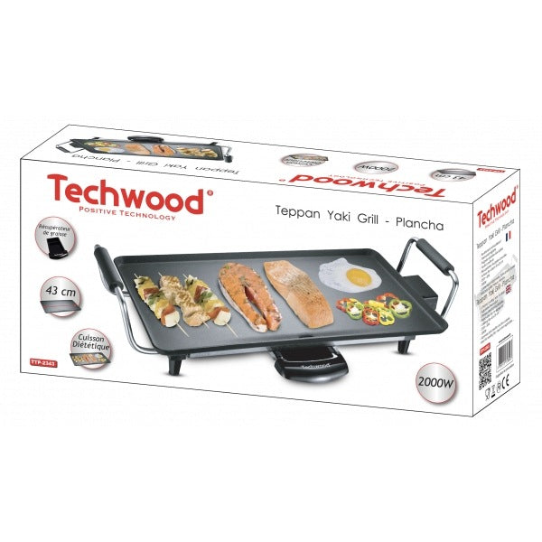 Electric grill Teppan Yaki Techwood TTP-2343, 2000W, 43x23cm, thermostat Packaging status original