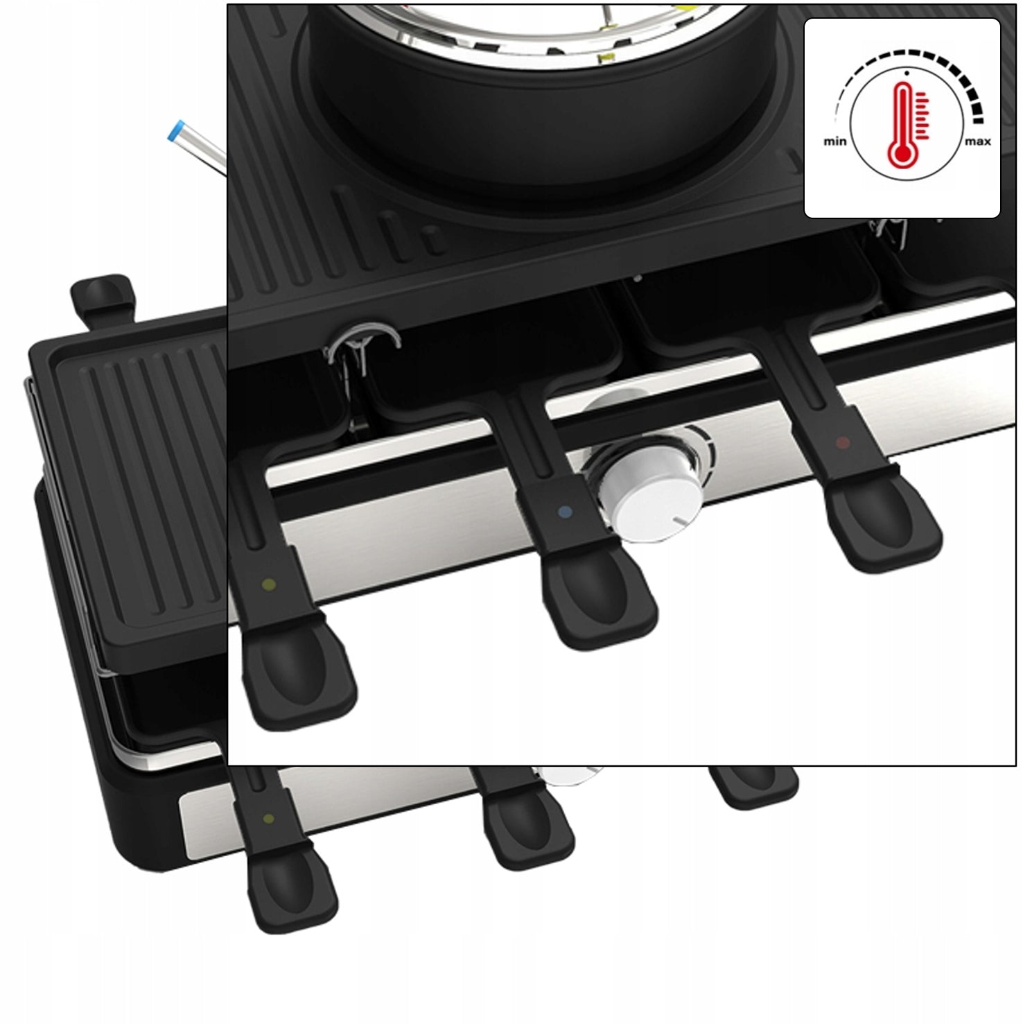 Electric grill Zilan 3in1 FONDUE RACLETTE 1400W 1,6L Brand Zilan