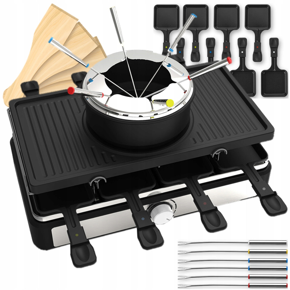 Electric grill Zilan 3in1 FONDUE RACLETTE 1400W 1,6L