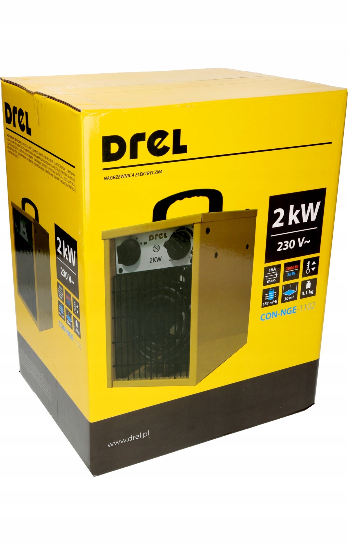 Electric heater 2 kW without angle adjustment DREL Brand Drel