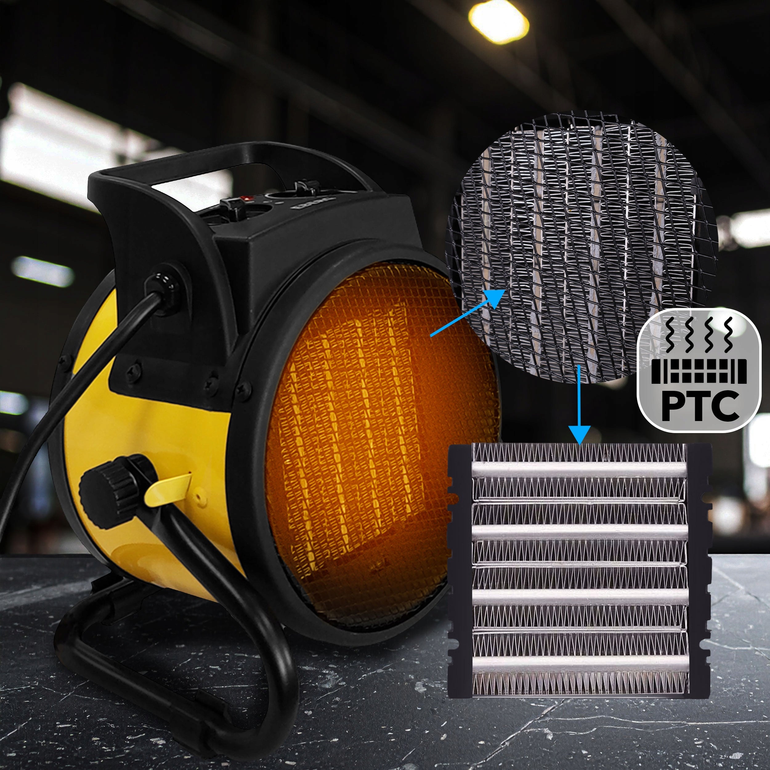 Electric heater EBERG ceramic PTC 2kW apron heater+thermostat Packaging status original