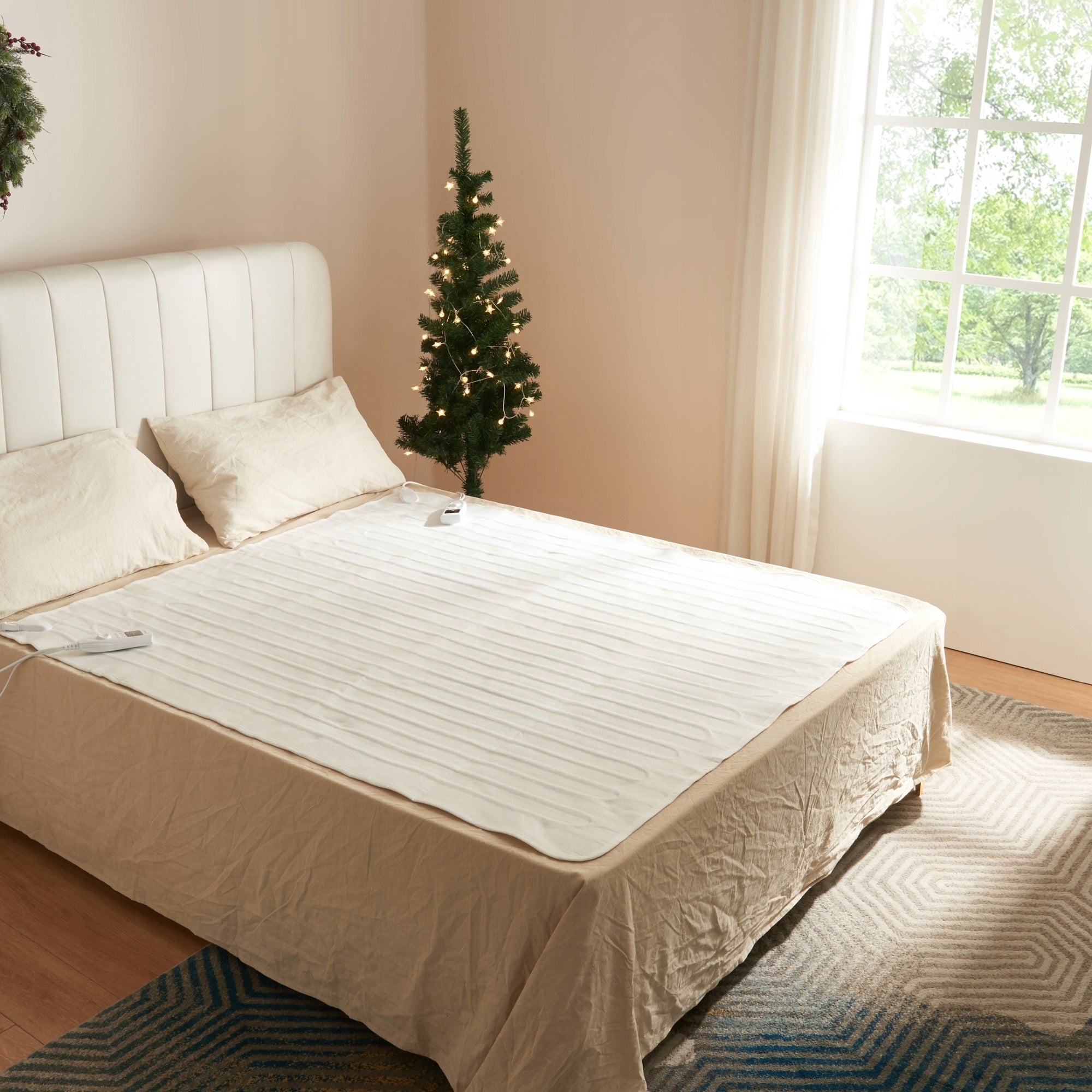 Electric heating blanket 160x140 cm white Color white