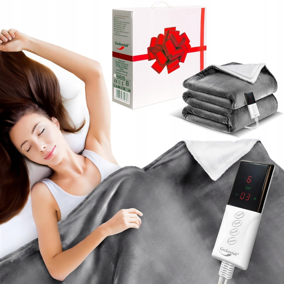 Electric heating blanket XXL PEDRO grey soft large 180x160 cm