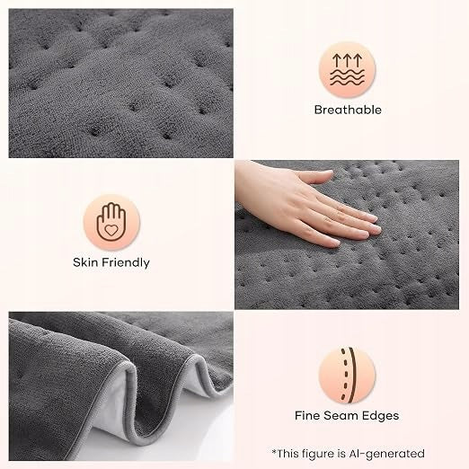 Electric heating mat 150 x 80 cm, grey, with 10 degrees of temperature Medical device no