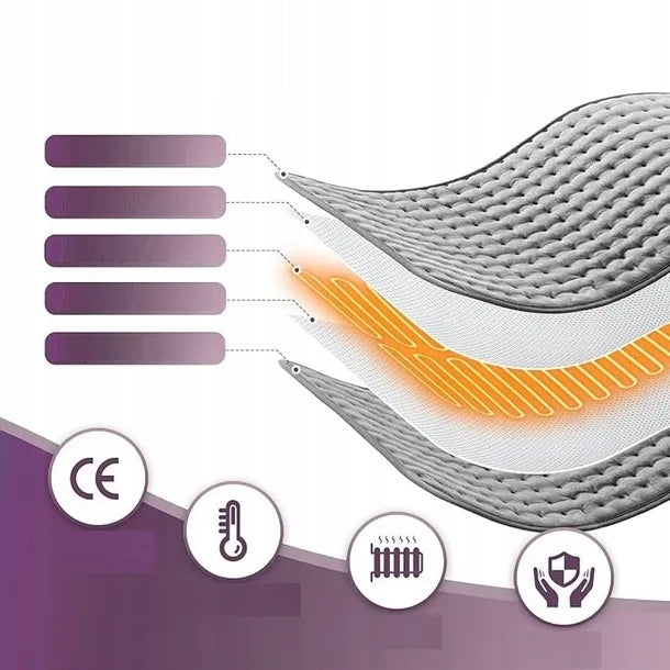 Electric heating pad 100x50cm 6 temperatures 4 timers back Manufacturer of a medical device brak informacji