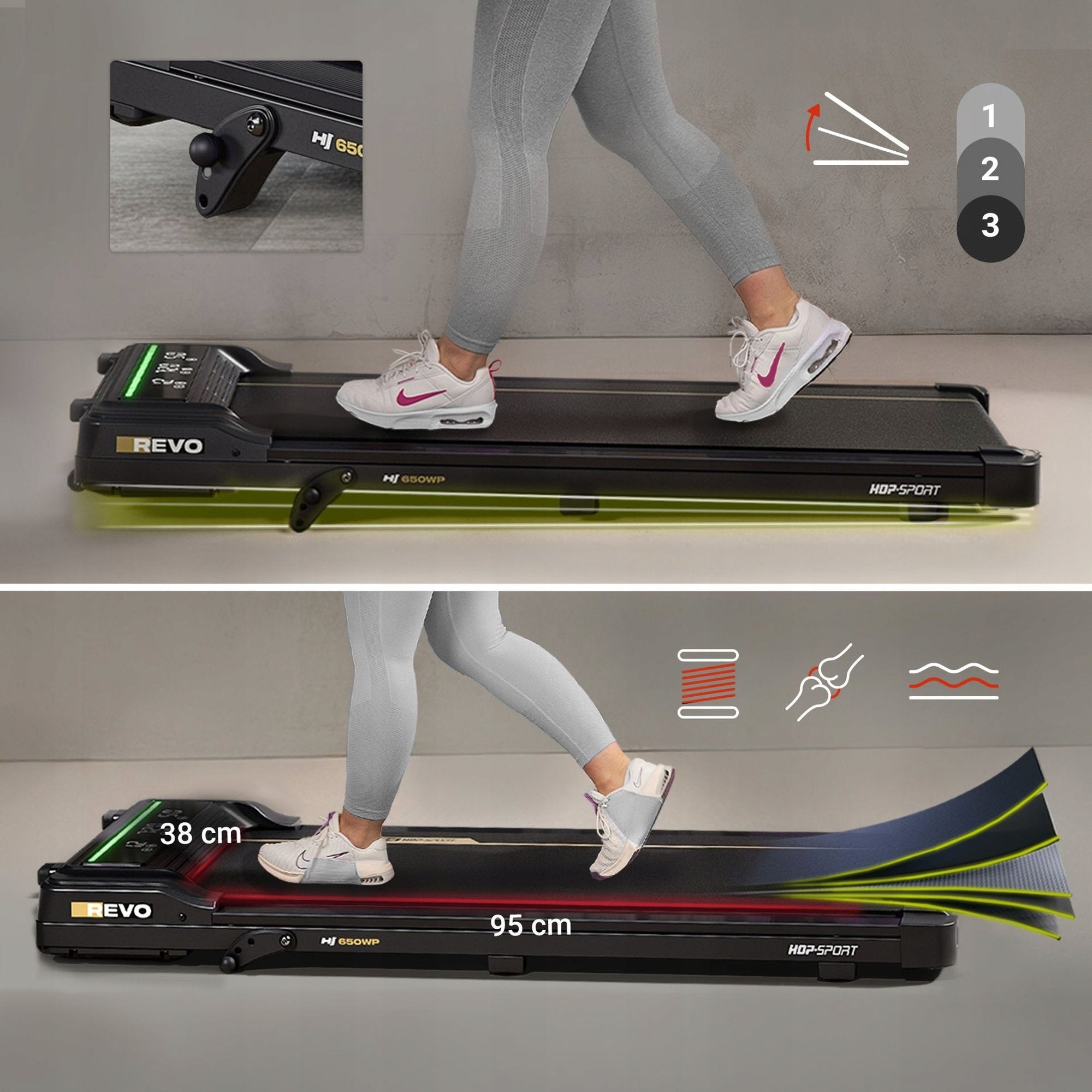 Electric home treadmill for running walkingpad adjustable 1-6 km/h Number of workout programs 3