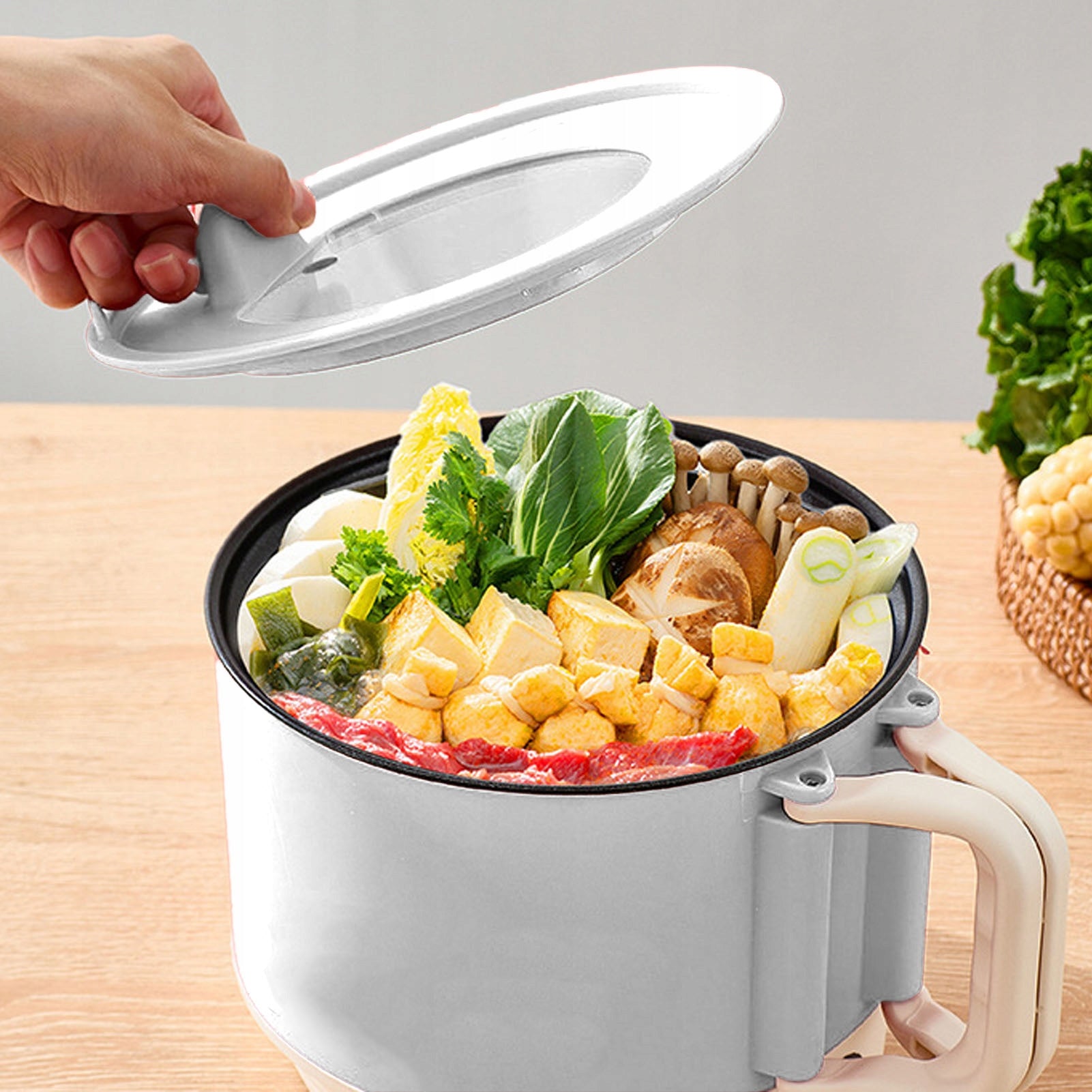 Electric hot pot, mini electric cooker with EU plug 220 V, sz