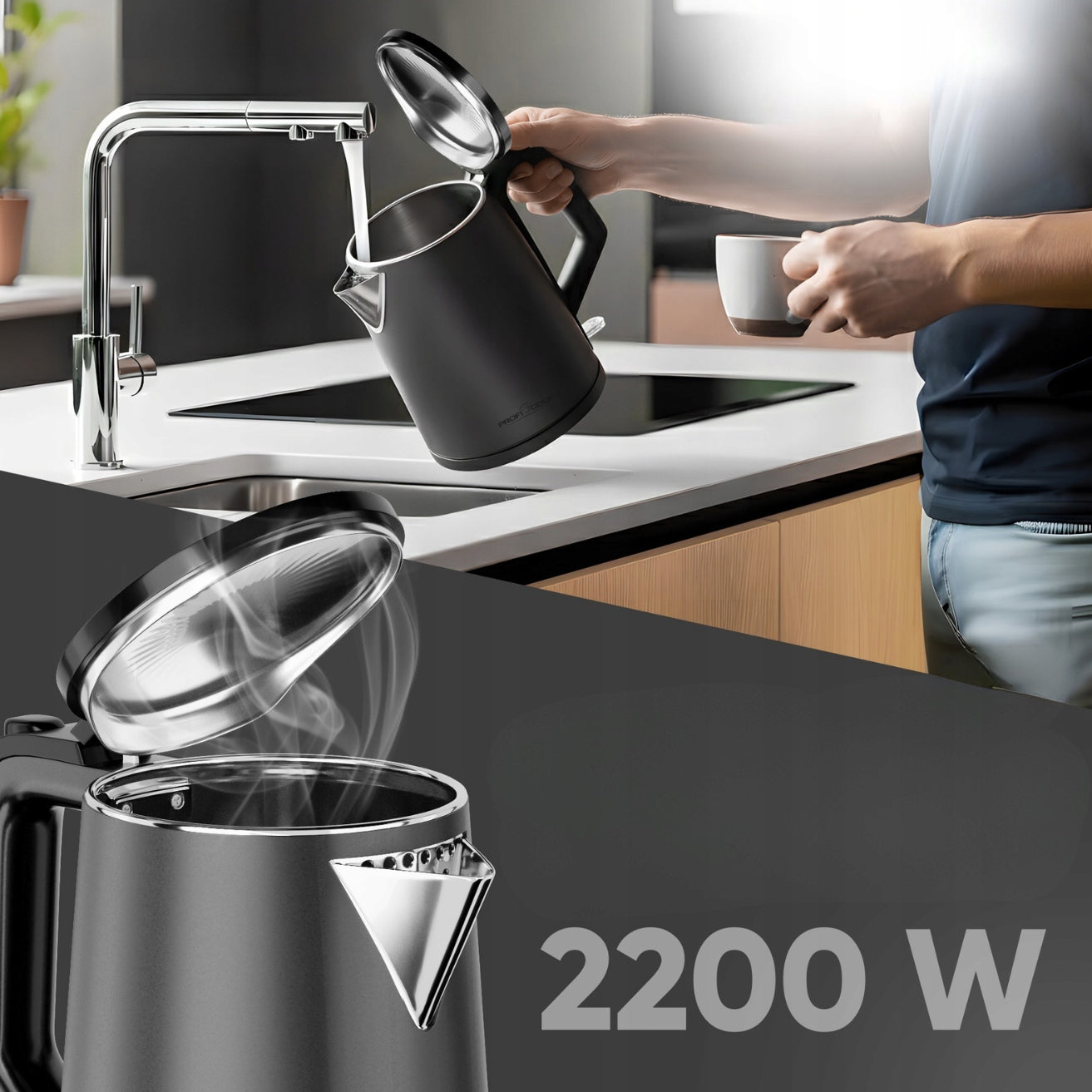Electric kettle 1,5L ProfiCook PC-WK wireless stainless steel Model PCWK501293
