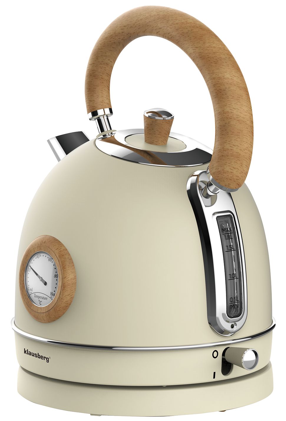 Electric kettle 1,8L Klausberg KB-7906 RETRO with thermometer beige 2200W Capacity 1.8 l
