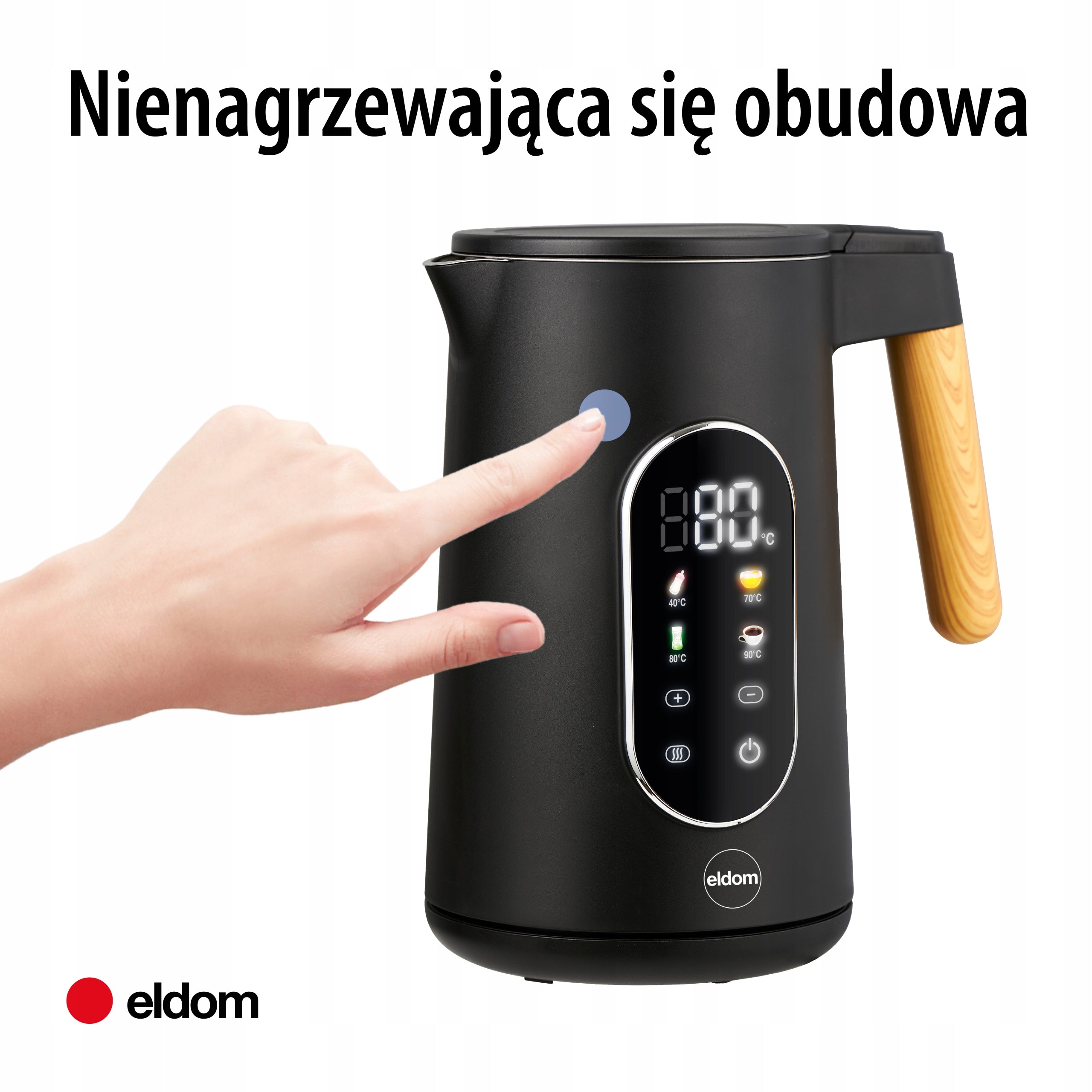 Electric kettle 2200W 1,7 l 5 saved programs black Eldom C550 Brand Eldom