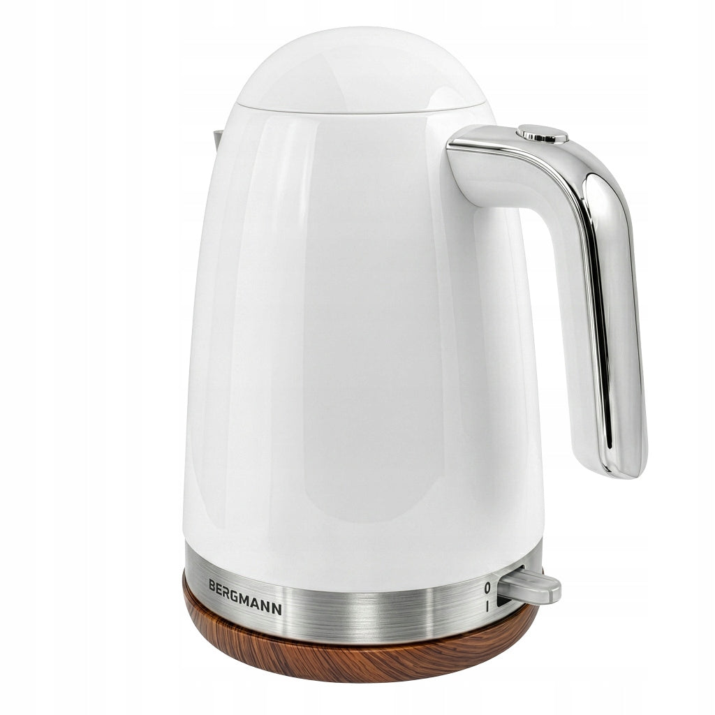 Electric kettle BERGMANN 1,7L 2200W Wood-like Base White Manufacturer code MTP008058