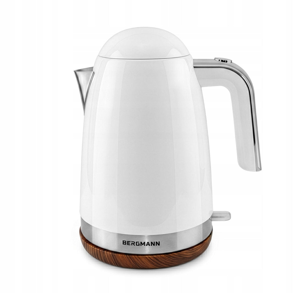 Electric kettle BERGMANN 1,7L 2200W Wood-like Base White Packaging status original