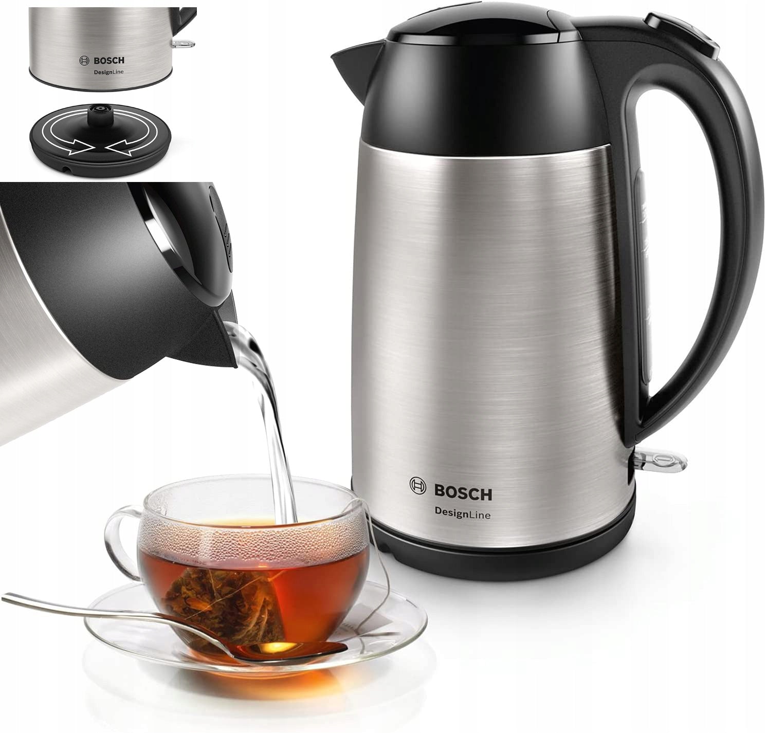 Electric kettle Bosch TWK3P420 2400 W 1,7 l silver/grey Dominant color silver/gray