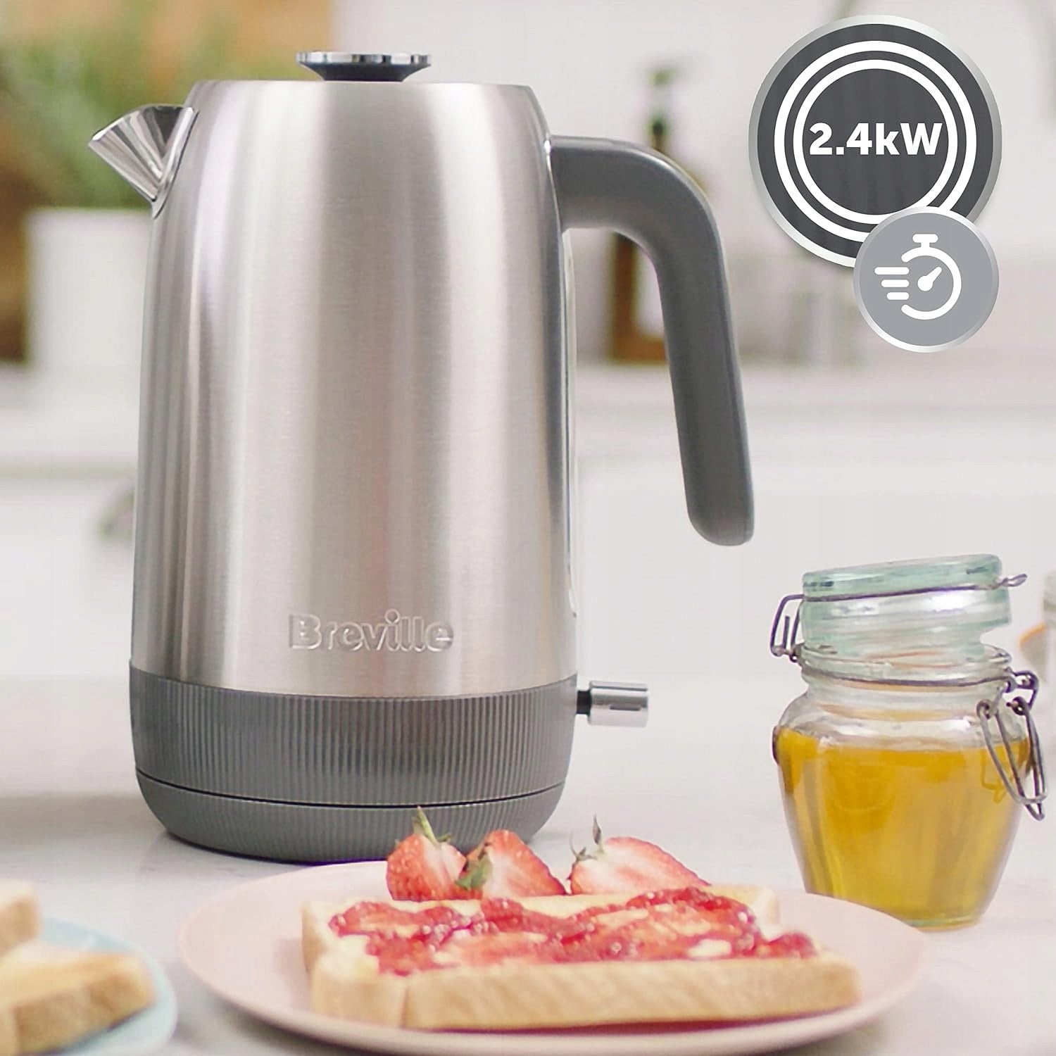 Electric kettle Breville Edge VKT230X 2400 W silver/grey Capacity 1.7 l