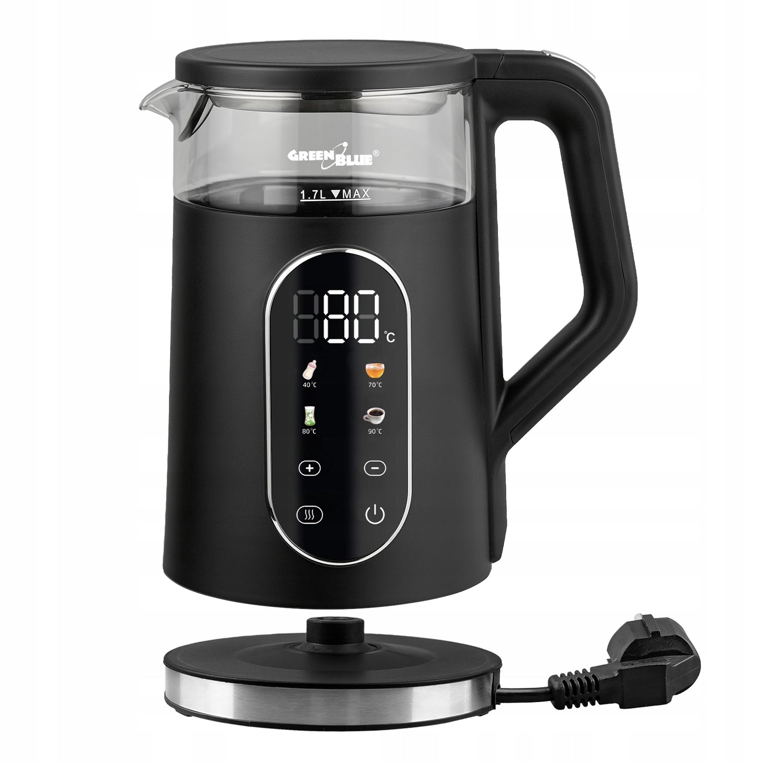 Electric kettle GreenBlue GB670 B 1,7 l glass 2200 W Manufacturer code GB670 B