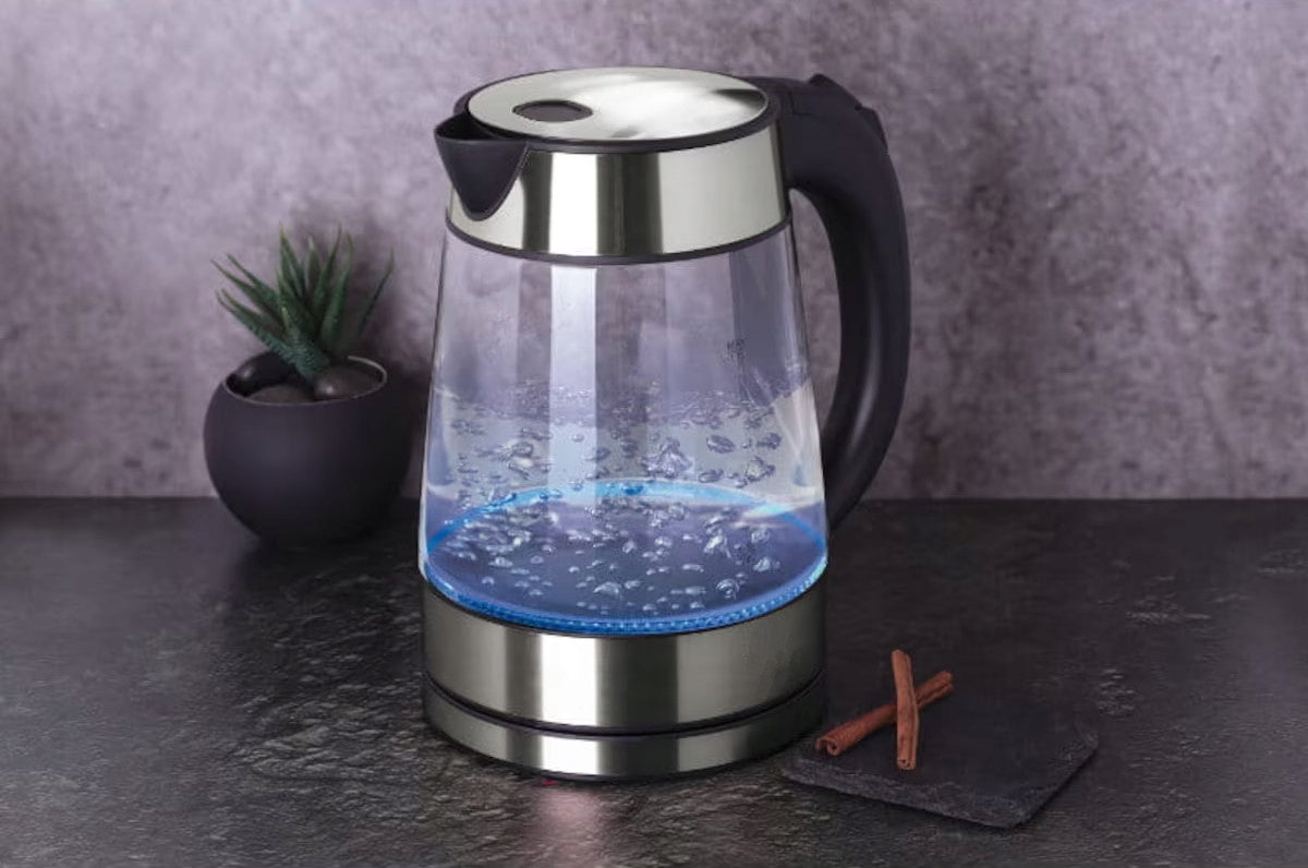 Electric kettle Hoffen AK-0537 2200 W 1,7 l silver GLASS Brand Hoffen