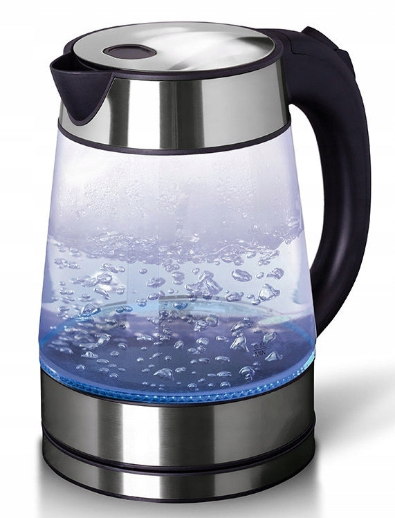 Electric kettle Hoffen AK-0537 2200 W 1,7 l silver GLASS Capacity 1.7 l
