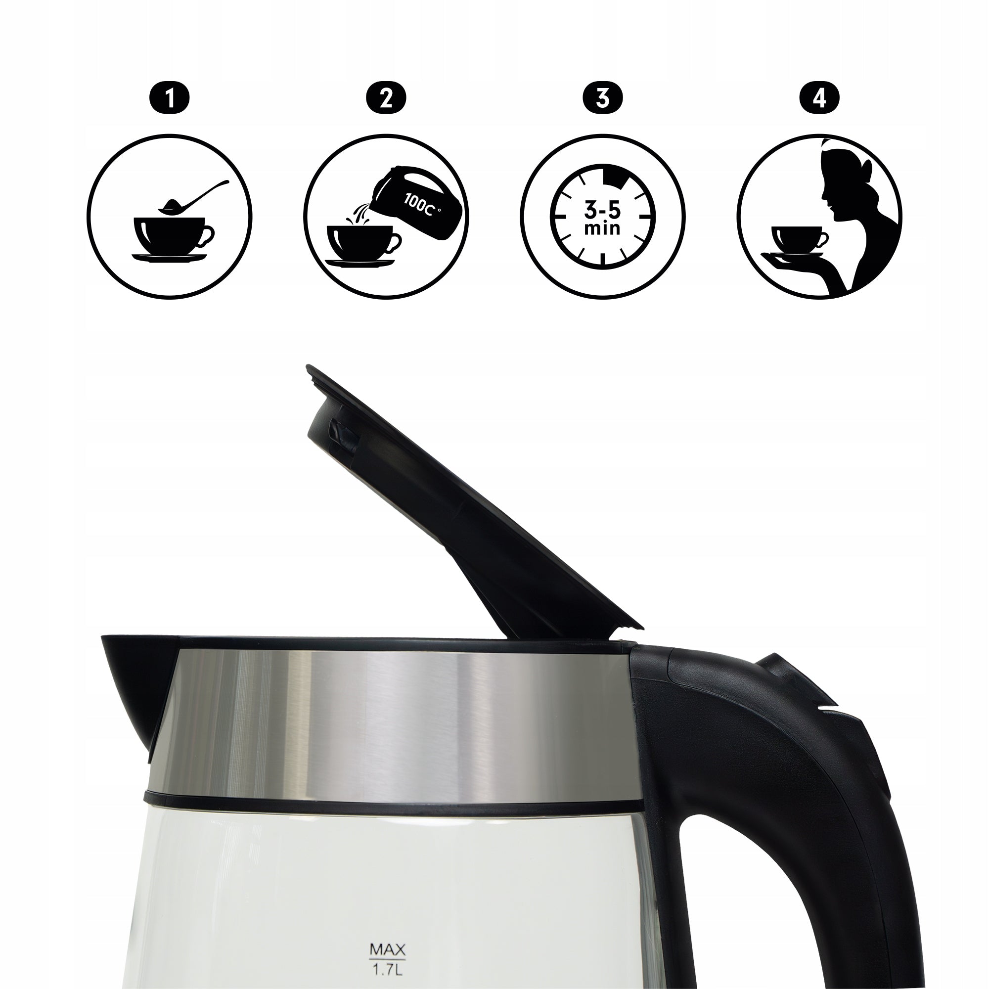 Electric kettle Huslog AK-0537 2200 W 1,7 l grey Brand Huslog