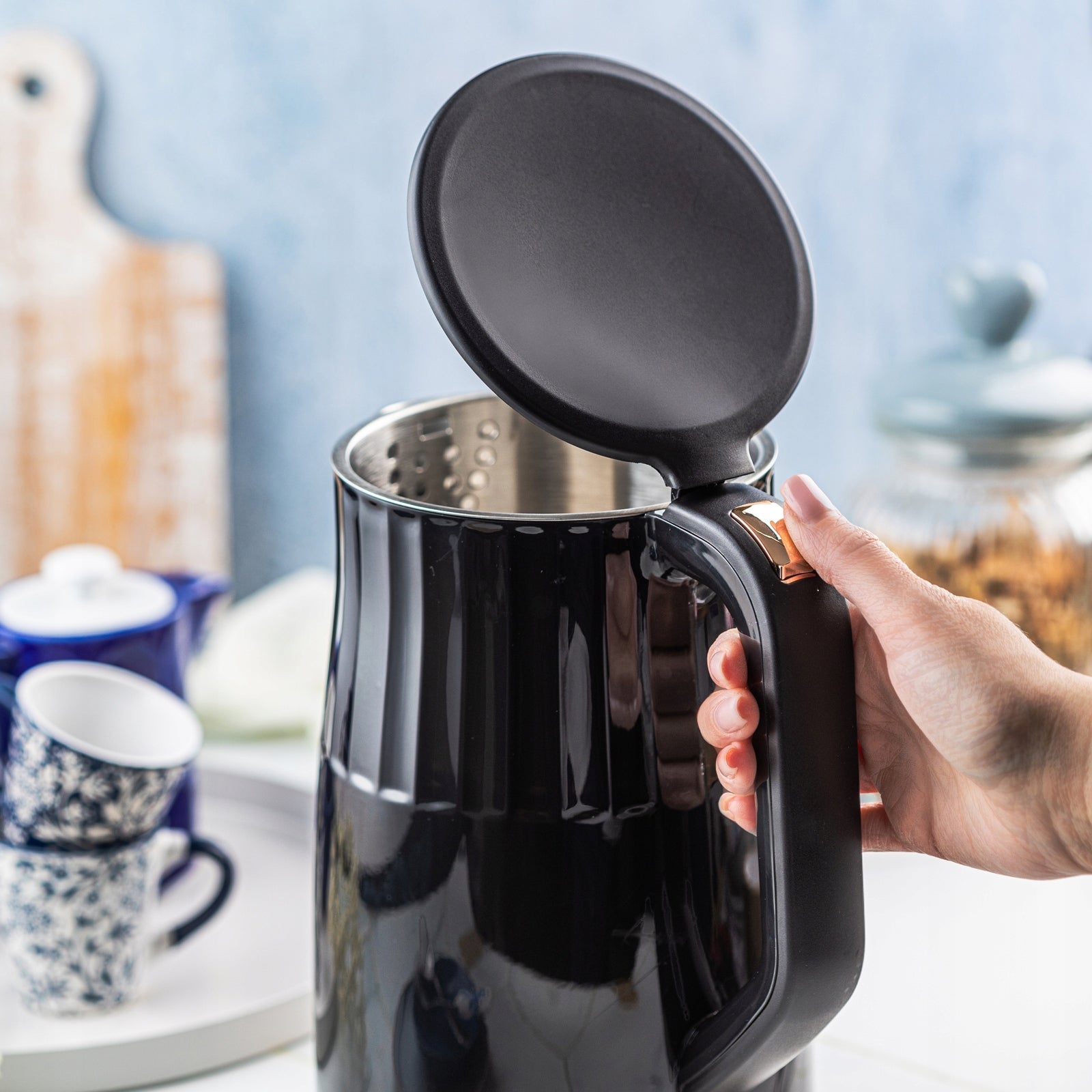 Electric kettle Klausberg KB-7896 2200 W 1,7 l black Material metal synthetic material