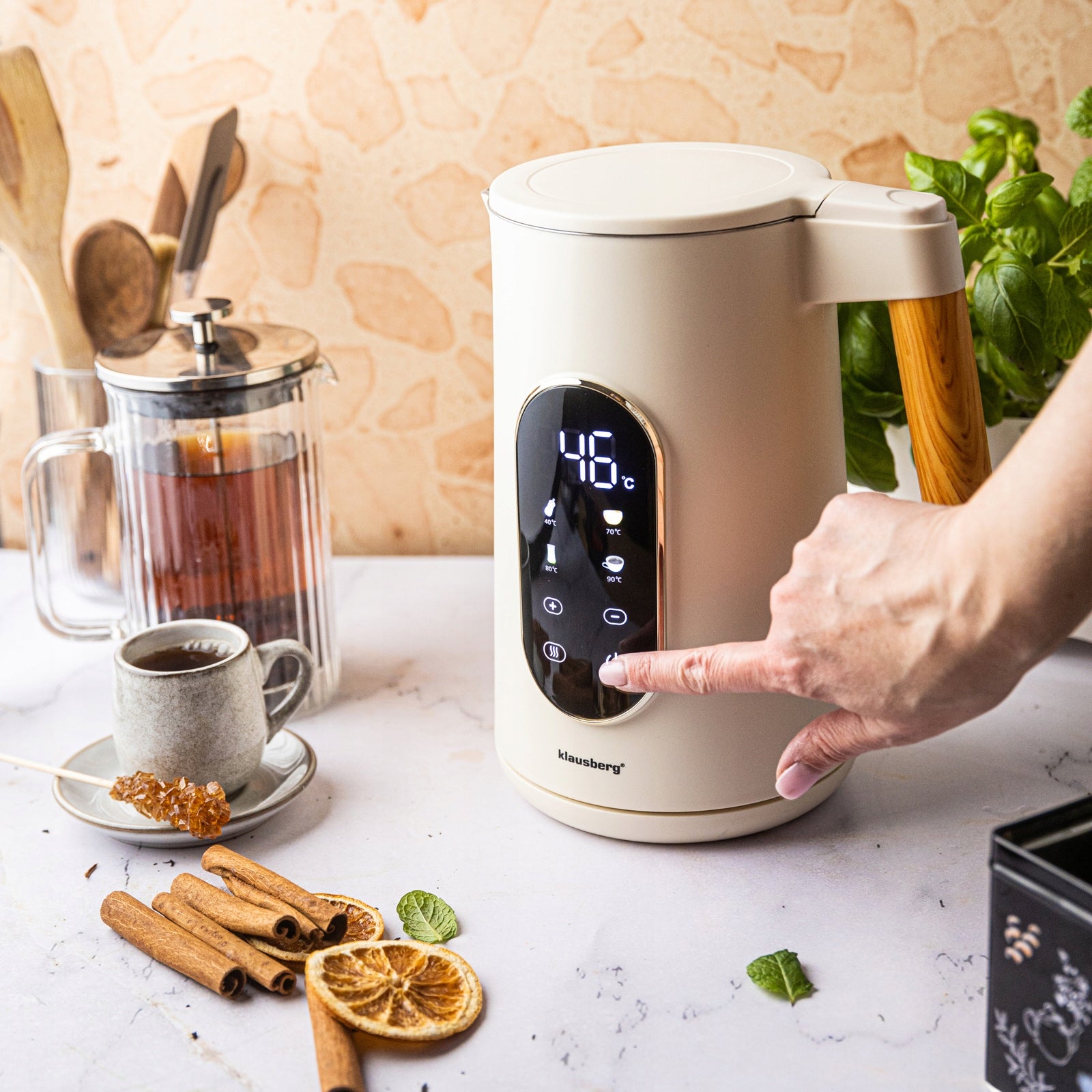 Electric kettle Klausberg KB-9005 1,7L LED touch adjustment tem Programs Packaging status original
