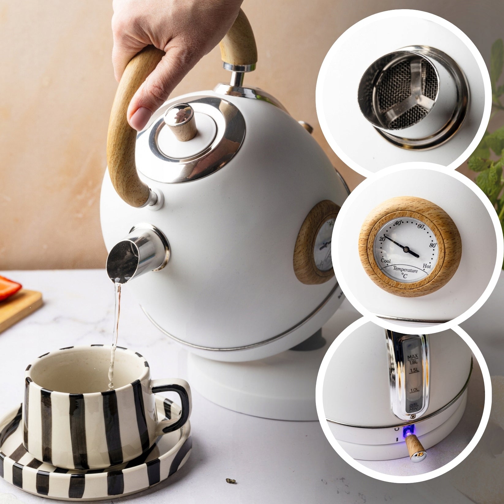 Electric kettle Klausberg KB 9007 2200 W 1,8 l white Brand Klausberg