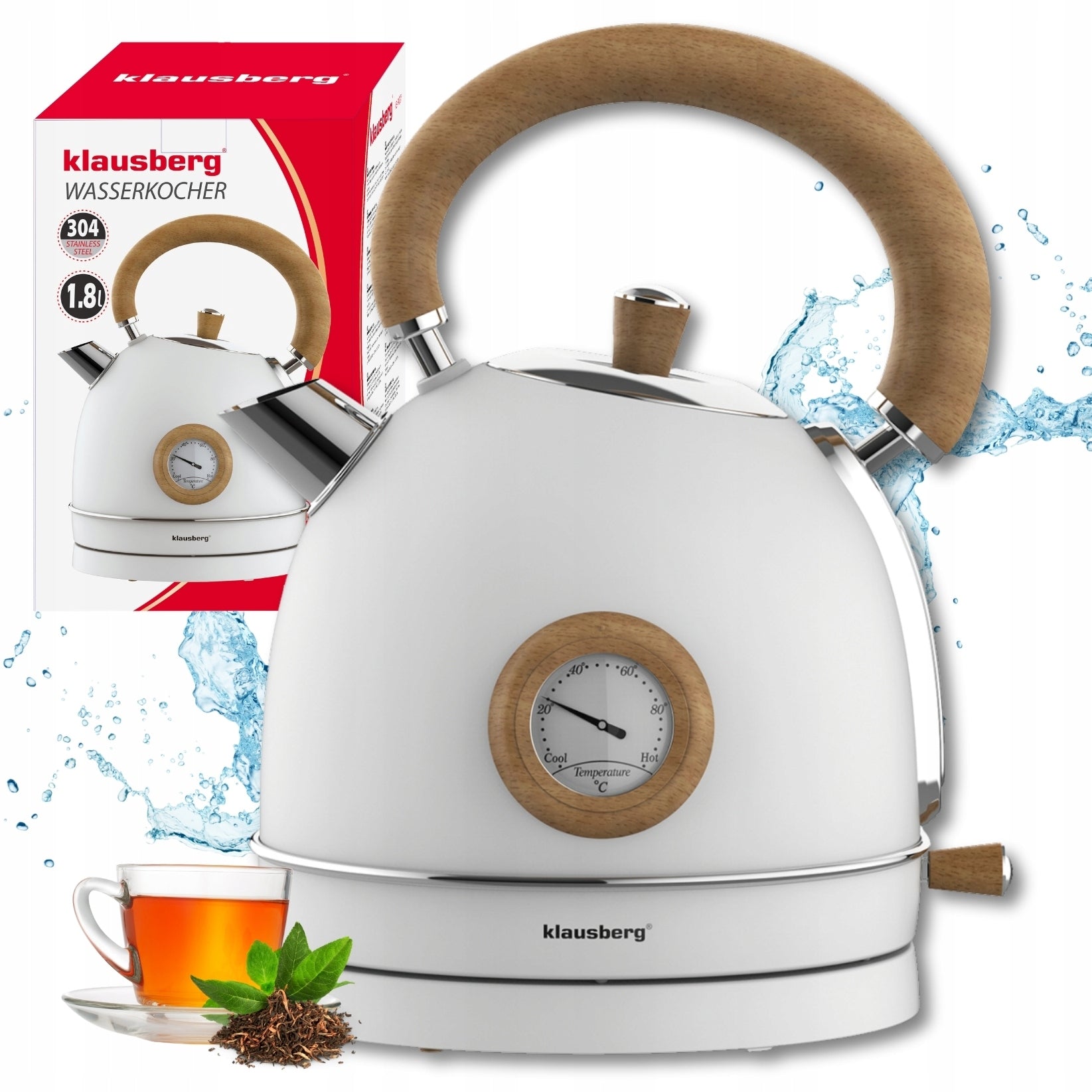 Electric kettle Klausberg KB 9007 2200 W 1,8 l white