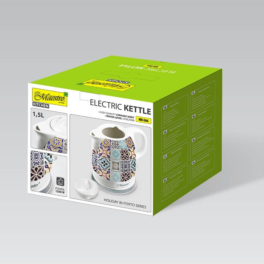 Electric kettle Maestro MR-066-PORTO 1200 W 1,5 l white Brand Maestro