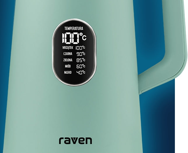 Electric kettle RAVEN EC024M 1800W 1.5L Temperature control Green Brand Raven
