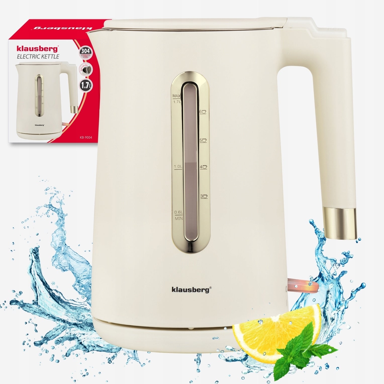 Electric kettle WIRELESS Klausberg KB9004 1800 W 1,7 l beige