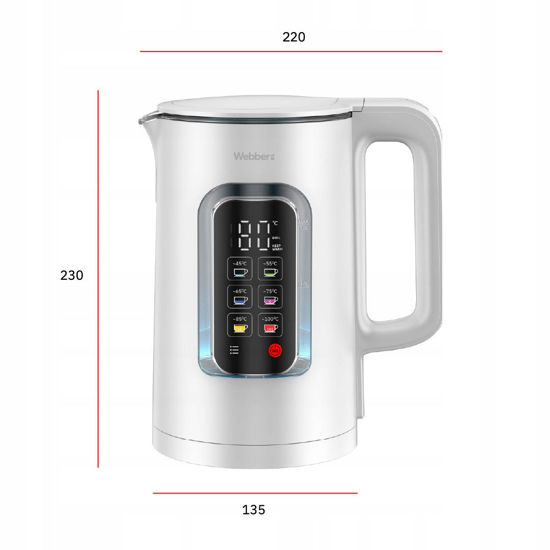 Electric kettle Webber ELIYA WK110 1,5L Adjustable tem Keep Warm LED Brand Webber