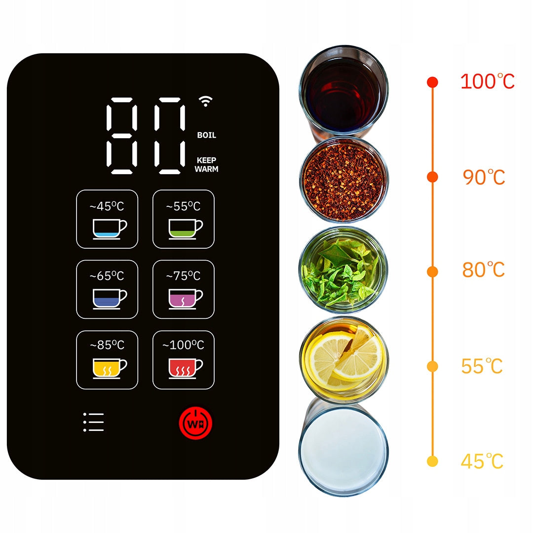 Electric kettle Webber WK115 WIFI 1,5L Glass interior Smart Keep Warm Manufacturer code 05WK115