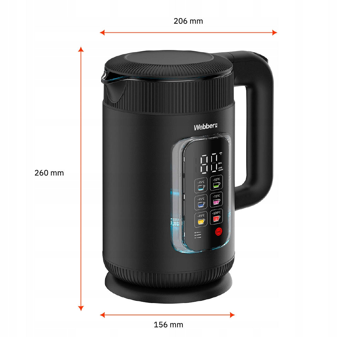 Electric kettle Webber WK115 WIFI 1,5L Glass interior Smart Keep Warm Power 1800 W