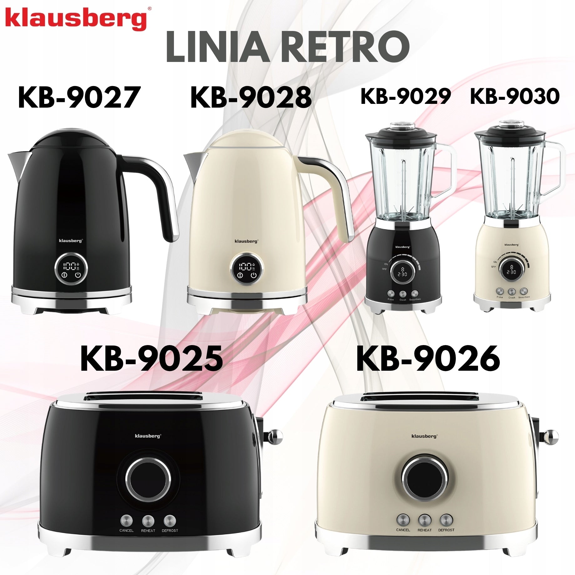 Electric kettle Wireless KLAUSBERG Thermometer 1,7L LED steel 304 Dominant color black