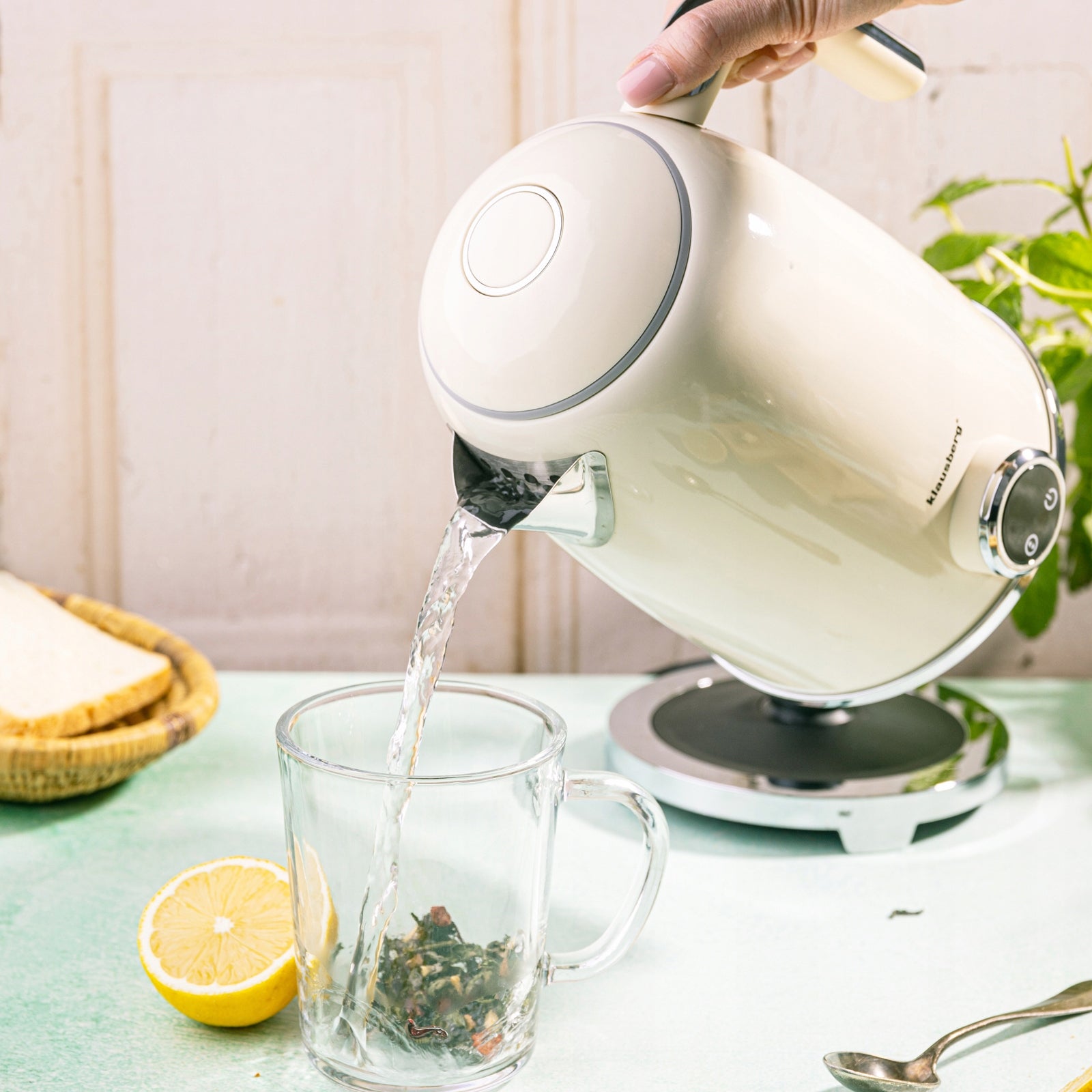 Electric kettle Wireless Thermometer 1,7L LED steel 304 KLAUSBERG Packaging status original