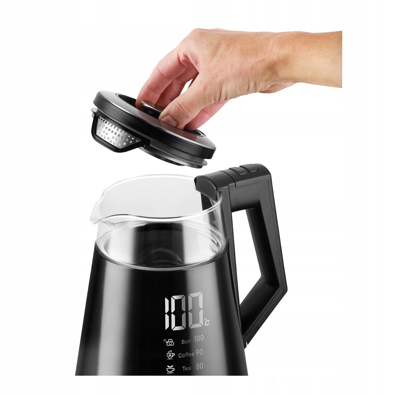 Electric kettle glass temperature control Concept 1700W 1,7l black Packaging status original