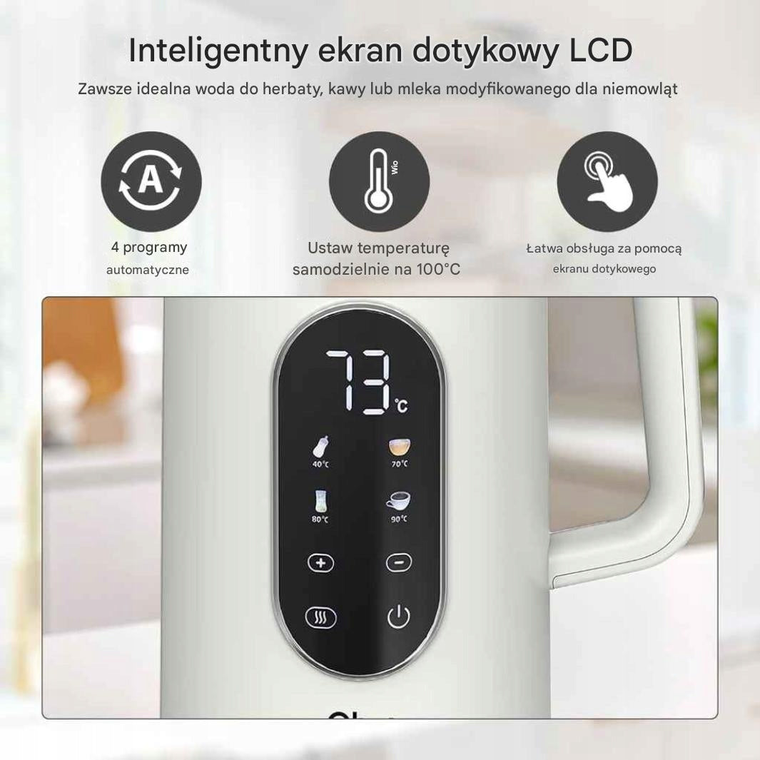 Electric kettle touch temperature control Olvy 2200 W 1,7 l beige Capacity 1.7 l