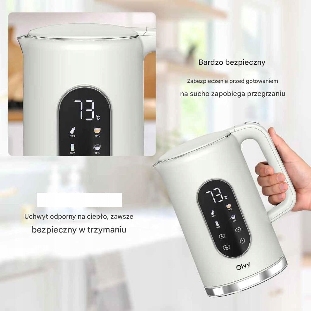 Electric kettle touch temperature control Olvy 2200 W 1,7 l beige Model HHB8723D1