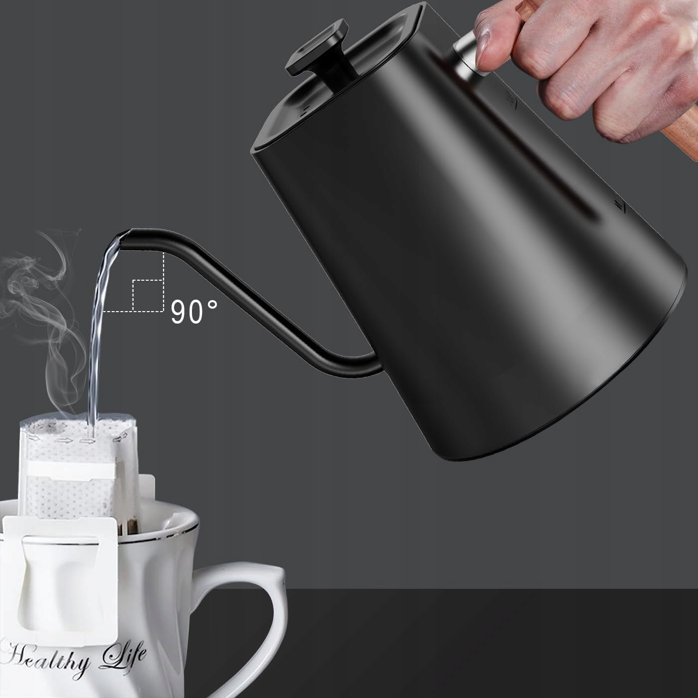 Electric kettle with gooseneck and temperature control black Manufacturer code 14270091852