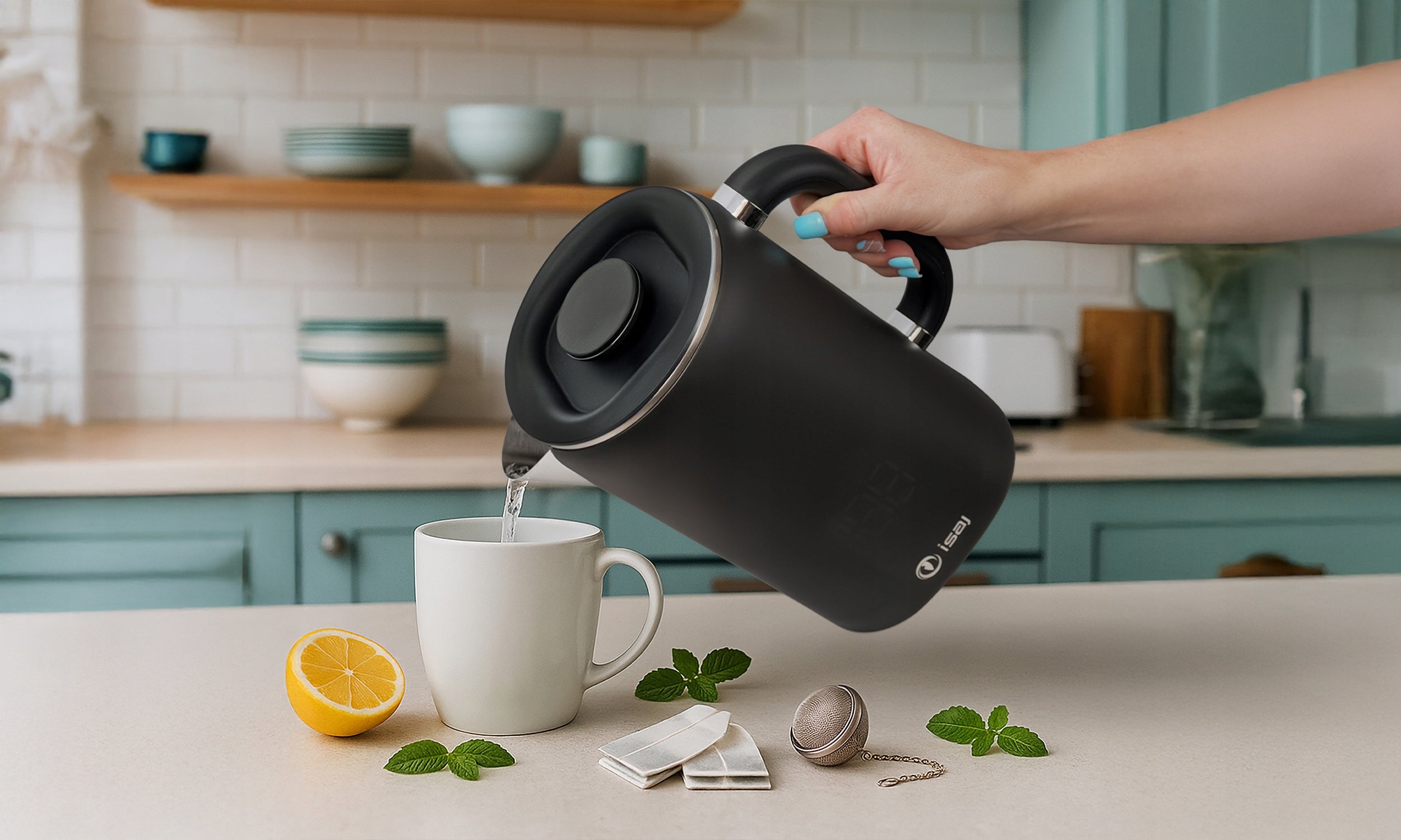 Electric kettle with temperature control 1.7L 1500W ISAJ KT1 Power 1500 W