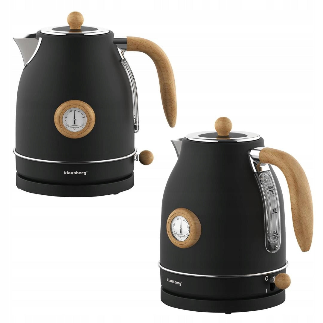 Electric kettle with thermometer stainless steel black 1,7L Power 2200 W
