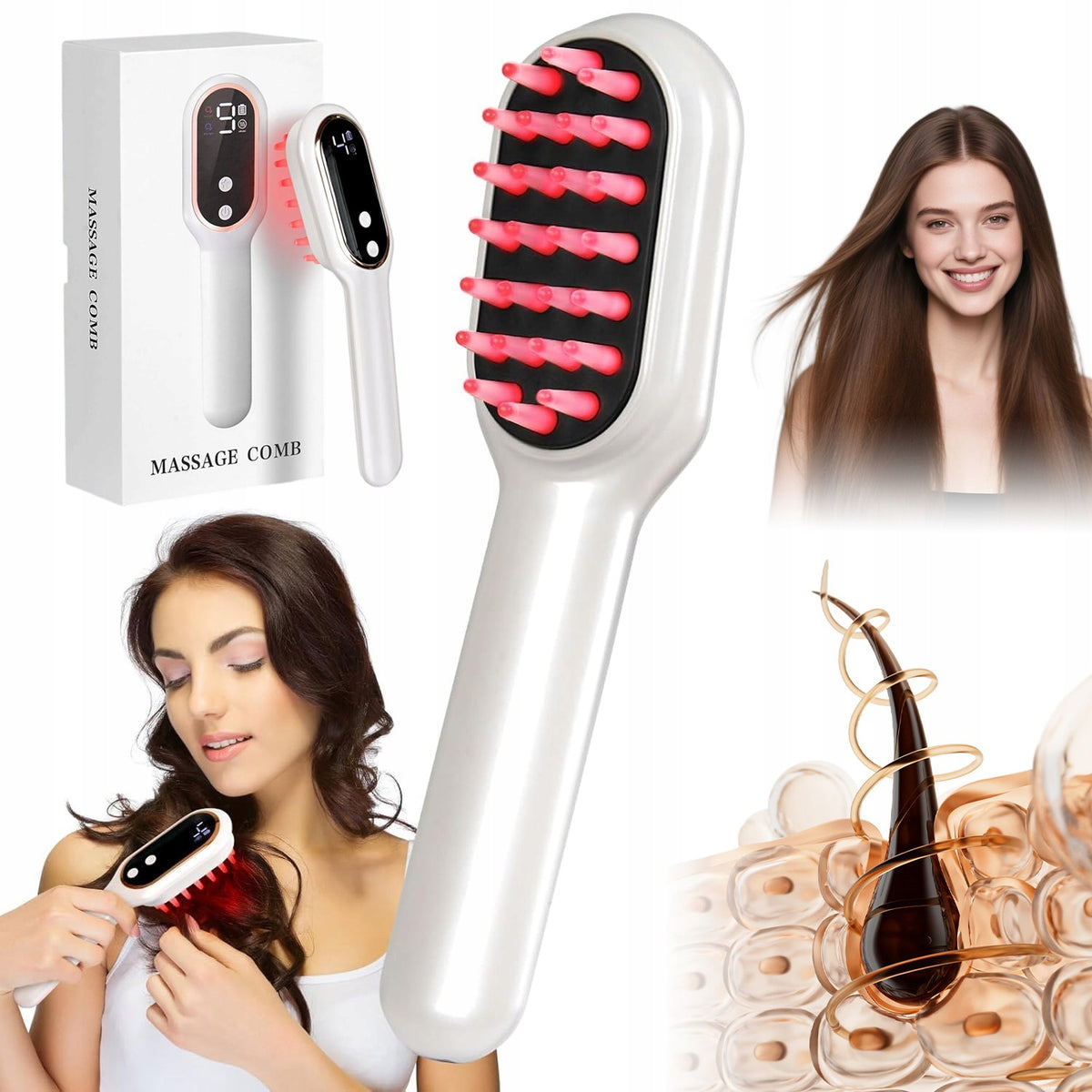 Electric massage comb and laser comb for hair growth
